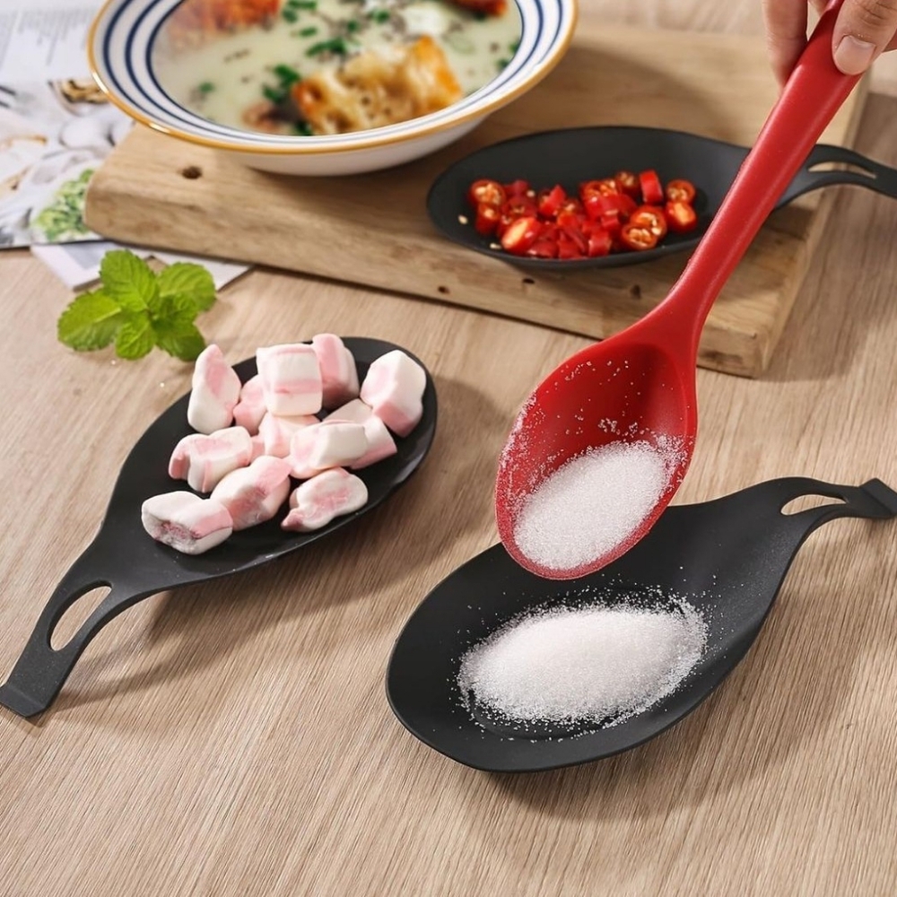 👣4/$20. Heat-Resistant Silicone Spoon Shaped Pads and/or Fruit Plates. 5 Pcs. - Picture 4 of 10